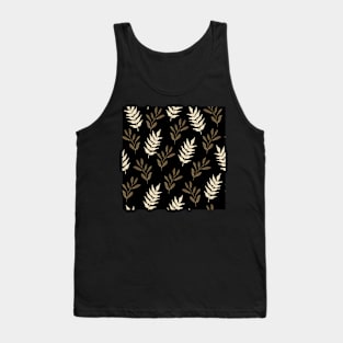 Beige Twigs and Leaf Pattern Tank Top